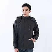 【遊遍天下】中性款可拆帽防水透濕防風濕機能外套(GJ13003) L 石墨灰