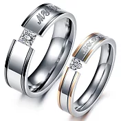 【伊飾童話】純愛鑲鑽*鈦鋼情人男女戒 13號男