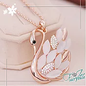 【伊飾童話】鑽葉天鵝＊貓眼石長鍊