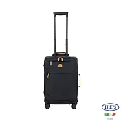 【BRIC S】新版 超輕量 20吋 小牛皮防水軟布登機箱- 深藍色