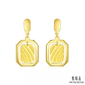【點睛品】幾何方形 黃金耳環_計價黃金(一對)
