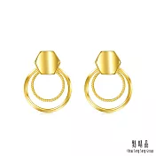 【點睛品】同心圓 黃金耳環_計價黃金(一對)