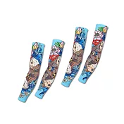 (2袋超值組)生活良品-抗UV冰絲涼感透氣仿紋身鯉魚圖騰印花男女防曬袖套1雙/袋