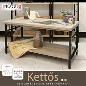JP Kagu 台灣製工業風大茶几-寬120cm(矮桌/咖啡桌/收納桌) 木紋灰