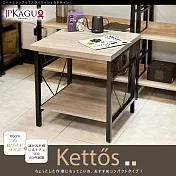 JP Kagu 臺灣製工業風小茶几-寬60cm(矮桌/咖啡桌/收納桌) 木紋灰
