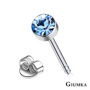 GIUMKA簡約耳釘白鋼耳環單鑽造型男女中性款 4MM 多色任選 MF00480 無 淺藍鋯4MM一對價格