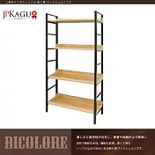 JP Kagu 臺灣製工業風原木色四層置物架 -寬60cm(展示架/收納架)