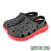 【GREEN PHOENIX】男 洞洞鞋 雨鞋 布希鞋 涼鞋 拖鞋 兩穿式 防水 EU41 黑色