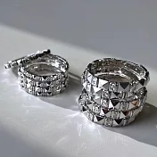【HC Jewelry】18K白金鉚釘戒指 (寬版/15分祖母綠)