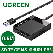 綠聯 sd tf cf ms usb3讀卡機 (0.5m多卡多讀灰色款)