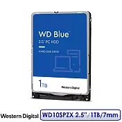 wd 威騰 1tb 2.5吋 7mm 5400轉 藍標內接硬碟 wd10spzx