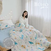 《BUHO》台灣製LYOCELL萊賽爾 單人床包+單人兩用被三件組 《AB怪獸跑跑趴》