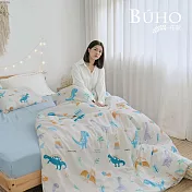 《BUHO》台灣製LYOCELL萊賽爾8x7尺雙人特大兩用被(套)+枕套三件組-台灣製 《怪獸跑跑趴》