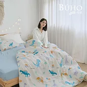 《BUHO》天絲™萊賽爾6x7尺雙人薄被套+枕套三件組(台灣製)《怪獸跑跑趴》