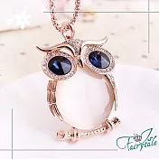 【伊飾童話】藍眼貓頭鷹＊大貓眼石長鍊  金