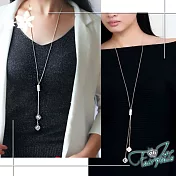 【伊飾童話】圓柱幸運草＊流蘇活動長鍊  銀