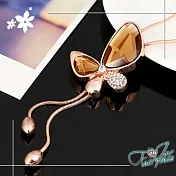 【伊飾童話】閃耀蝴蝶＊水晶活動流蘇長鍊  香檳