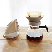 《八幡化成》帆船濾紙收納架+濾杯(卡其) | 咖啡濾器 手沖濾杯