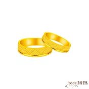 J’code真愛密碼金飾 編織愛黃金成對戒指