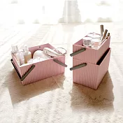 《八幡化成》波紋收納提籃 | 整理籃 置物籃 儲物箱 - 玫瑰粉M