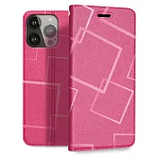 GENTEN for iPhone 14 Pro Max 6.7 極簡立方磁力手機皮套 粉色