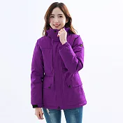 【遊遍天下】女款極暖GlobeTex防水防風保暖顯瘦中長版羽絨外套(GJ23032) XL 紫色