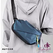 【iSPurple】俐落流條＊尼龍休閒運動單肩背包  藍