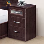 【文創集】米斯利 環保1.7尺南亞塑鋼三抽床頭櫃/收納櫃 胡桃色