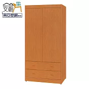 【文創集】賽波 環保3.1尺南亞塑鋼開門二抽高衣櫃/收納櫃 現代木紋色
