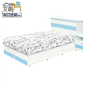 【文創集】爾文 環保3.5尺單人南亞塑鋼二抽床台組合(床頭箱＋二抽床底&不含床墊) 時尚雙色