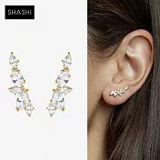 SHASHI 紐約品牌 J’adore Climber 橄欖形白鑽耳環 金色貼合耳廓耳環