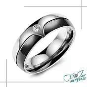 【伊飾童話】傳情鋯石*白鋼情人男女戒 男戒黑13號