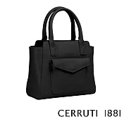 【Cerruti 1881】義大利頂級小牛皮手提包 ADELLE系列(黑色 CEBA05268M)