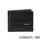 【Cerruti 1881】義大利頂級小牛皮6卡短夾 MIKE系列(黑色 CEPU05526M)