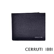 【Cerruti 1881】義大利頂級小牛皮12卡短夾 KIRK系列(黑色 CEPU05400M)