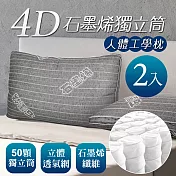 床之戀嚴選 臺灣製4D透氣人體工學石墨烯獨立筒枕頭2入