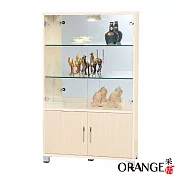 【文創集】瓦多 環保2.8尺南亞塑鋼玻璃四門高展示櫃/收納櫃 時尚木紋