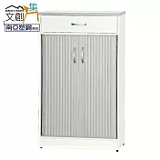 【文創集】比凱 環保2.4尺南亞塑鋼捲簾雙推門單抽鞋櫃 時尚雙色