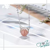 【伊飾童話】草莓貓咪＊水晶珠銅電鍍項鍊