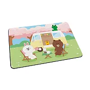 【LINE Friends】軟式珪藻土吸水地墊 櫻花系列 珪藻土 地墊 (60*40*0.5cm) 郊遊賞櫻