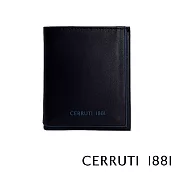 【Cerruti 1881】限量2折 義大利頂級小牛皮6卡短夾 全新專櫃展示品(黑色 CEPU05427M)