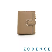 ZODENCE LIS進口牛皮三層短夾 駝