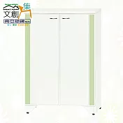【文創集】南亞塑鋼 爾文多彩2.4尺雙開門鞋櫃(七色可選) 淺綠雙色