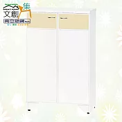 【文創集】南亞塑鋼 蜜雅多彩2.2尺雙開門鞋櫃(七色可選) 米黃雙色