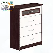 【文創集】南亞塑鋼 雪菲多彩2.3尺四抽塑鋼斗櫃(二色可選) 胡桃白雙色