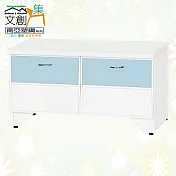 【文創集】南亞塑鋼 蜜雅多彩2.6尺雙抽屜座鞋櫃(七色可選) 淺藍雙色