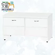 【文創集】南亞塑鋼 蜜雅多彩2.6尺雙抽屜座鞋櫃(七色可選) 時尚白
