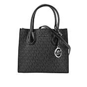 Michael Kors Mercer Logo 吊飾塗層帆布二用包 (黑色)