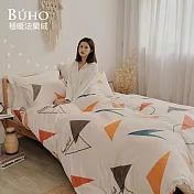 《BUHO》極柔暖法蘭絨3.5尺單人床包+舖棉暖暖被(150x200cm)三件組 《未完之詩》