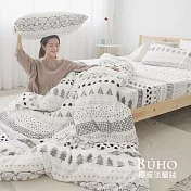 《BUHO》極柔暖法蘭絨美式信封枕頭套(2入/組) 《趣覓童林》